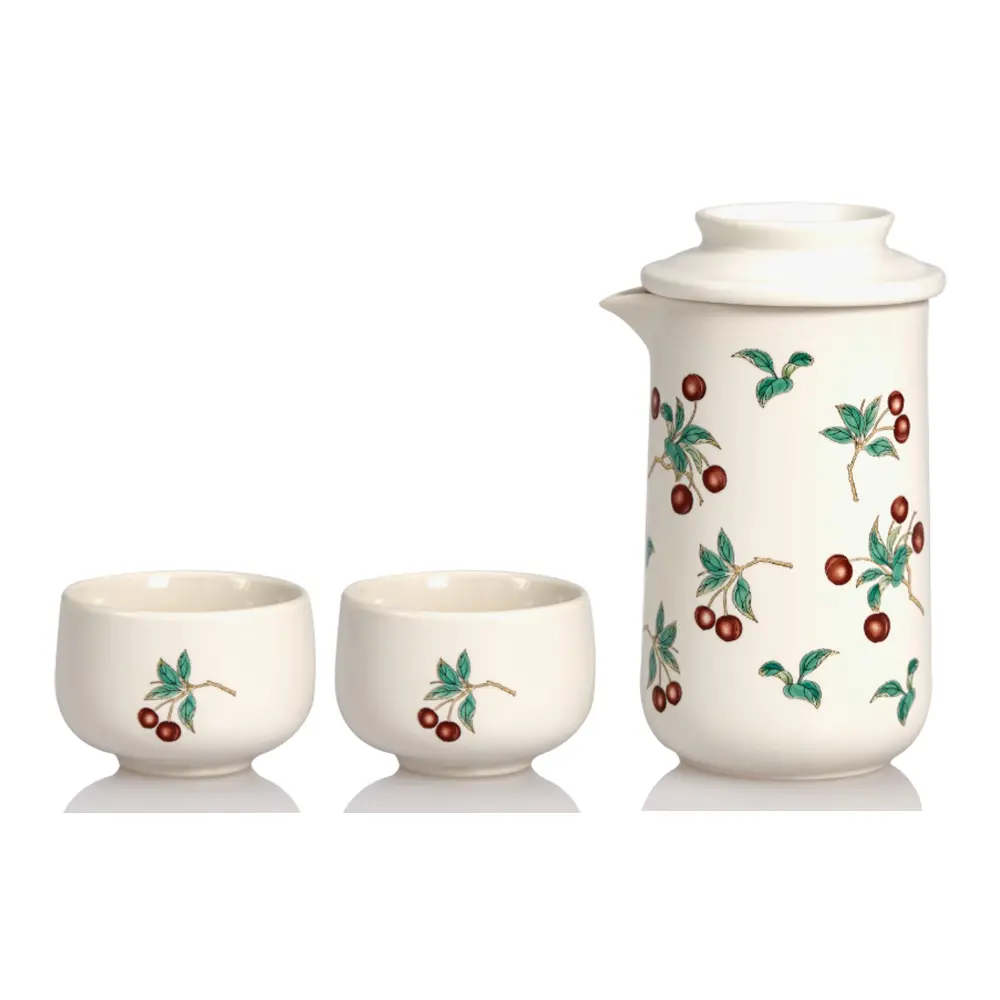 乾唐軒活瓷 | 喜果泡茶器 / 一壺+二杯 / 2色-牙白