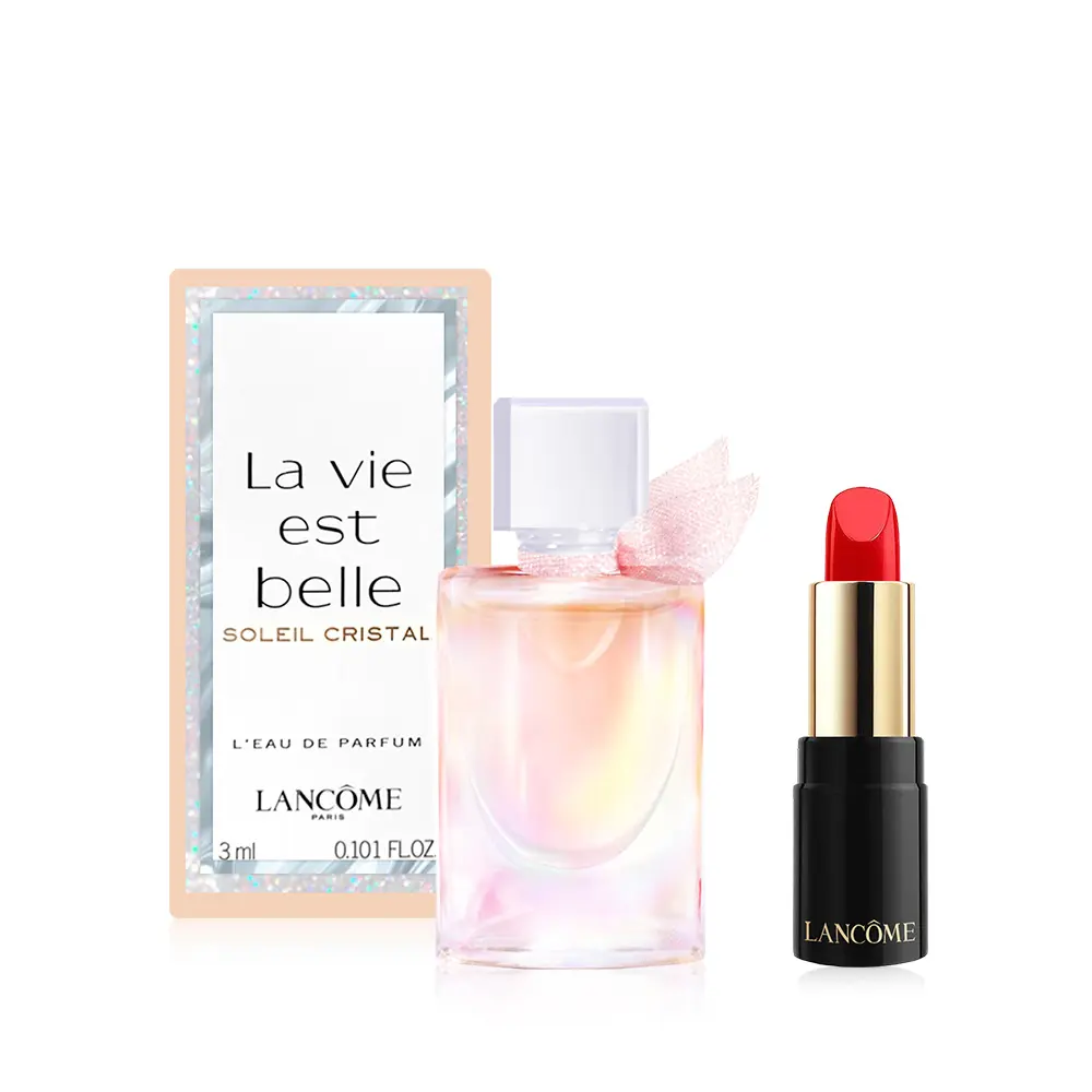 LANCOME 蘭蔻 美好人生香氛唇彩組(淡香水3ml+絕對完美#132 1.6g ) 國際航空版