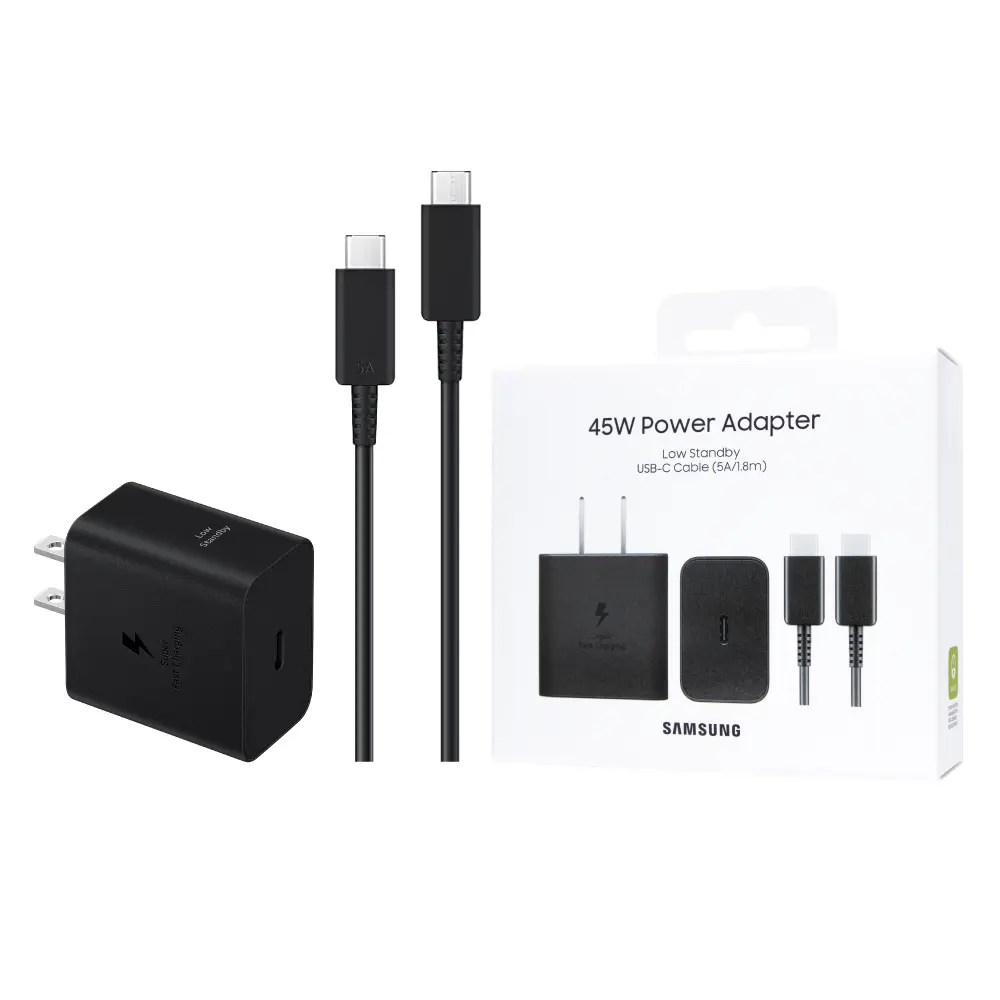 SAMSUNG原廠新款 45W PD閃充頭+1.8m 5A雙Type C線組【盒裝公司貨】T4511 / 支援Z旗艦系列