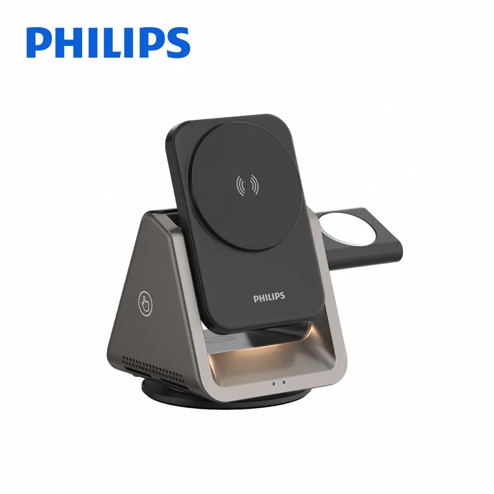 結帳再折⭐【Philips飛利浦】黑金剛 三合一磁吸充電座(DLK3540Q)/MagSafe/Apple Watch