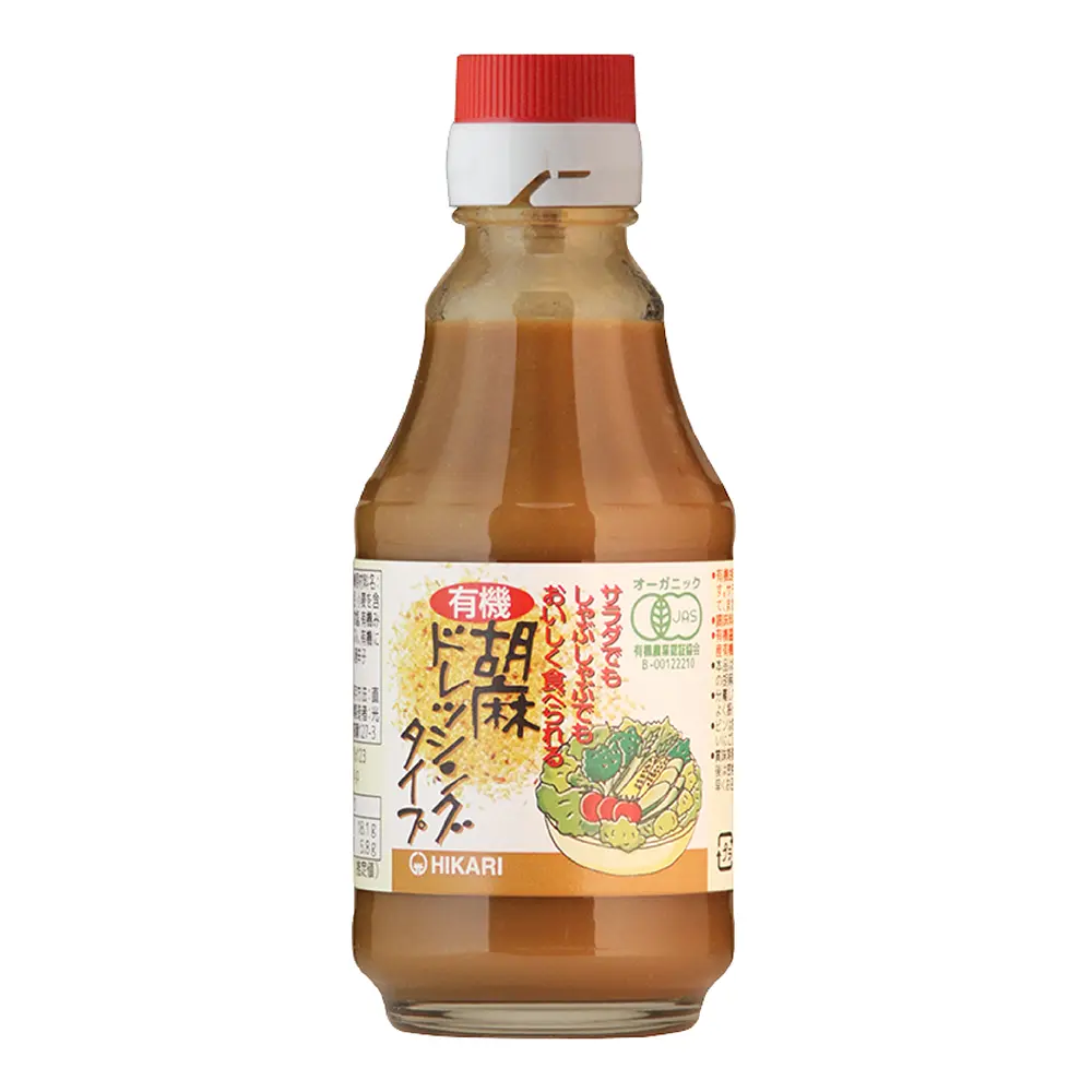 自然思維 HIKARI 日本有機醬汁 有機和風胡麻醬（五辛素）225ml/瓶