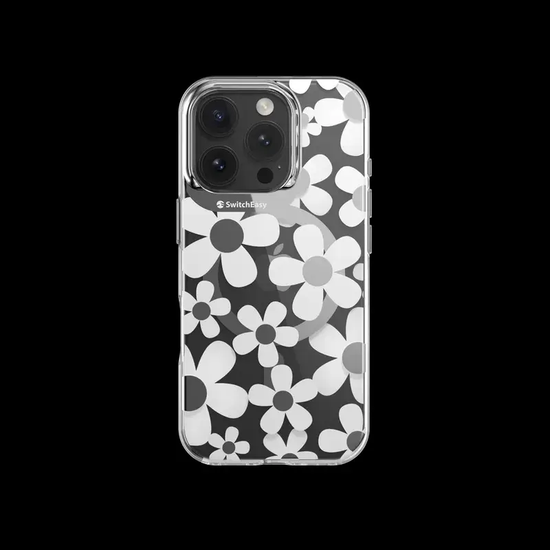 【Switcheasy】iPhone16系列 Fleur M 花卉系列防摔磁吸手機殼(共兩色)#白色 iPhone 16-白色,iPhone 16