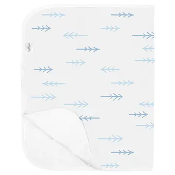 加拿大原裝 Kushies 有機純棉防水保潔墊 (51 x 76 cm) 粉藍箭羽紋