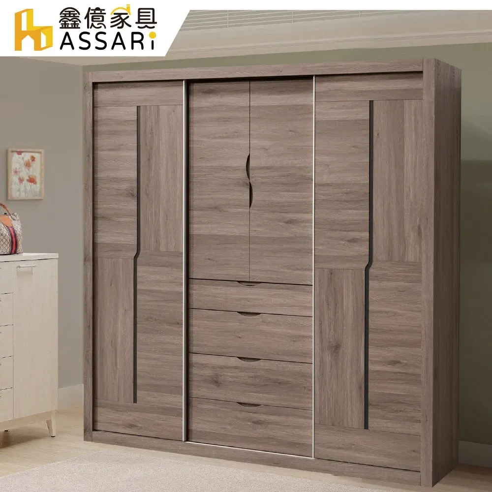 ASSARI-馬伊6.6尺推門衣櫃(寬197x深62x高202cm)