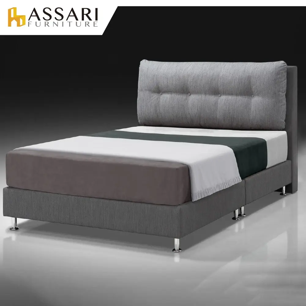 ASSARI-傢集909型亞麻布床頭片(雙人5尺)