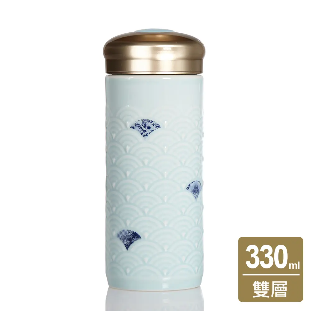 乾唐軒活瓷 | 玲瓏如意隨身杯 / 大 / 雙層 / 3色 330ml-水青
