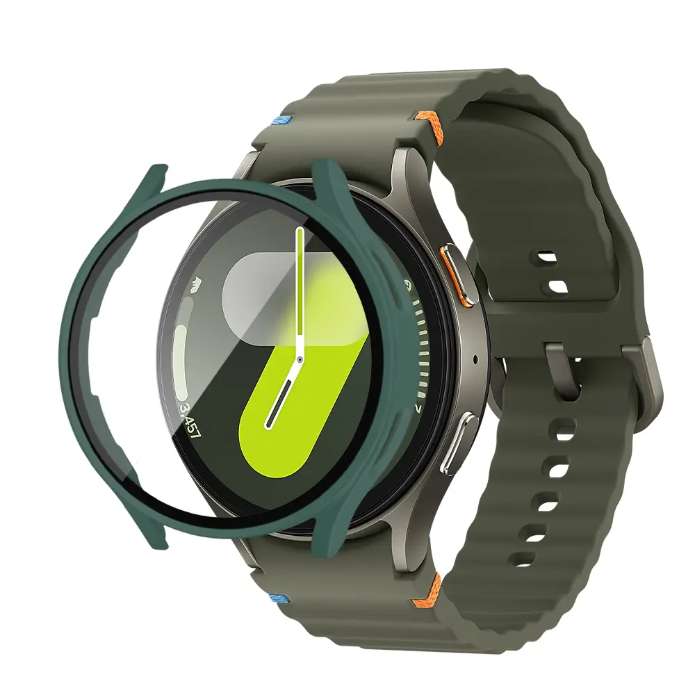 【Timo】SAMSUNG三星 Galaxy Watch 7 44mm 一體全包式手錶保護殼-綠色