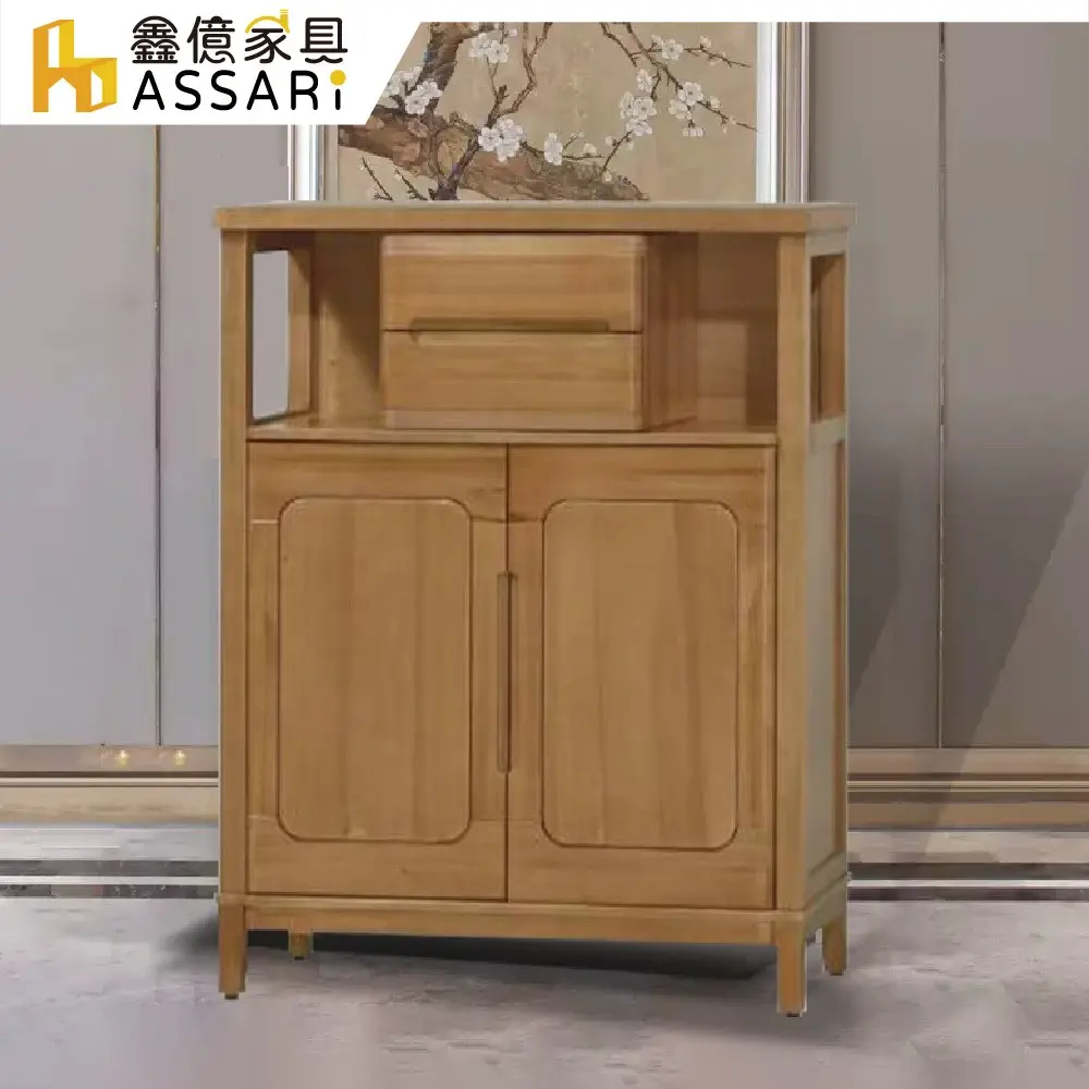 ASSARI-和風3尺檜木鞋櫃(寬91x深38x高121cm)