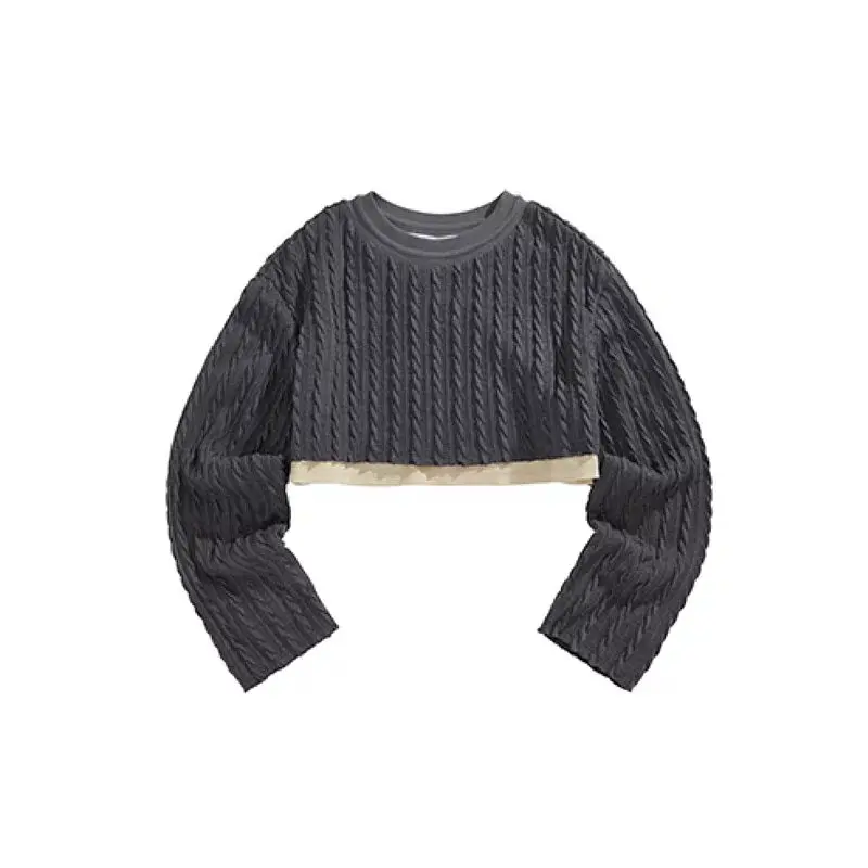 【ADMIXX】ExQuisite Girl Knitted Crop Top假兩件後標籤短版針織上衣#S-S