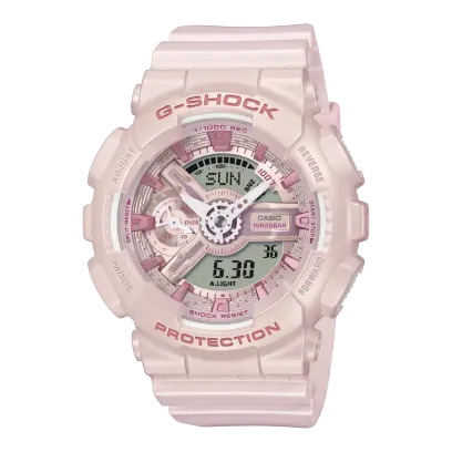【CASIO 卡西歐】G-SHOCK 奢華質感系列 光澤粉 (GMA-S110ST-4A)