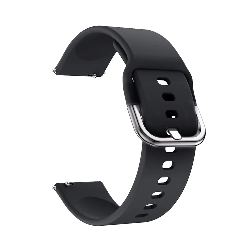 【Timo】SAMSUNG三星 Galaxy Watch 46mm通用 反扣式矽膠錶帶(錶帶寬度22mm)-迷霧黑