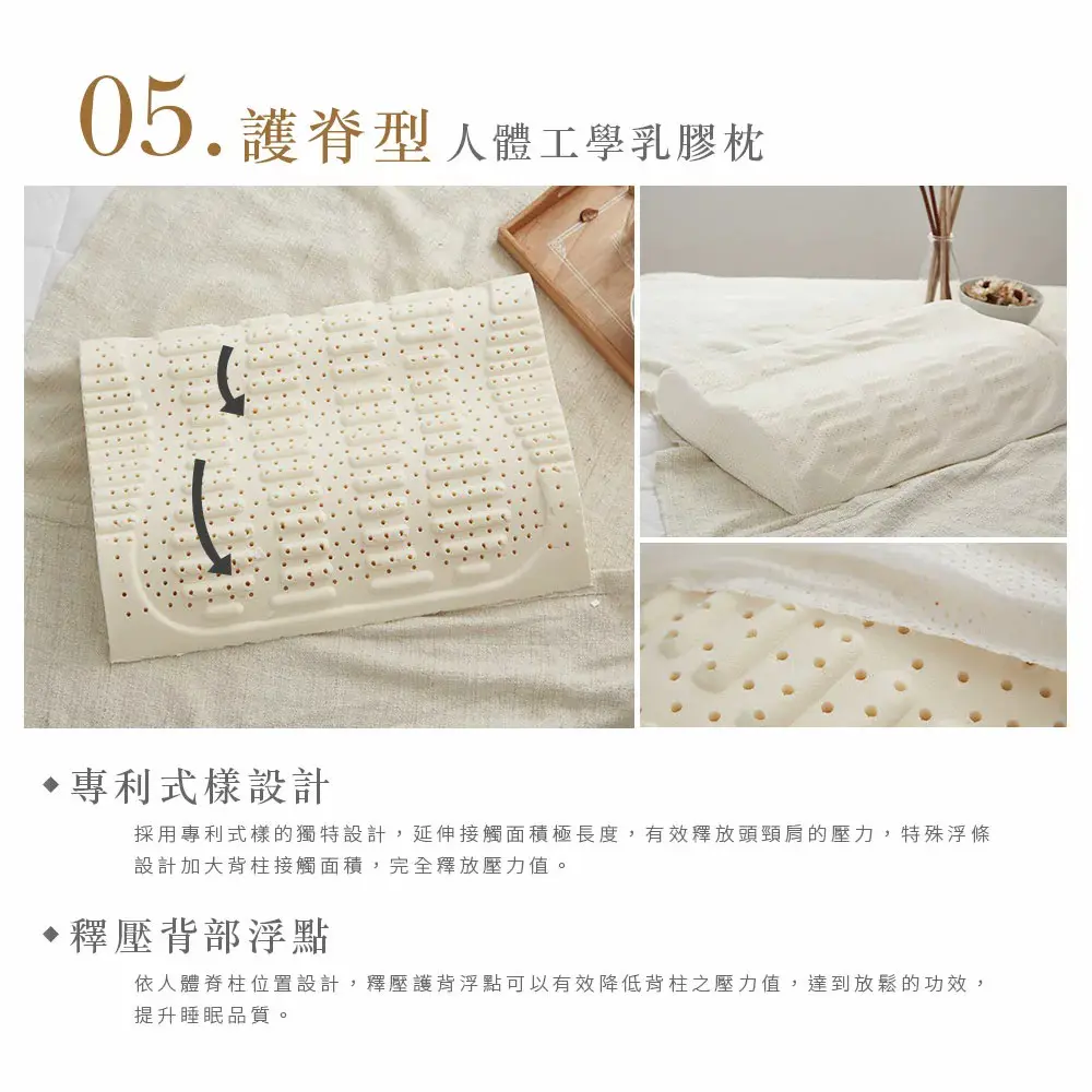 【DUYAN竹漾】人體工學乳膠枕 多款任選 均一價#護脊型人體工學乳膠枕-護脊型人體工學乳膠枕