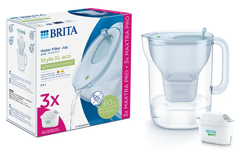 【BRITA】ecoStyle 永續純淨濾水壺 (3.6公升) 藍 (共3芯)
