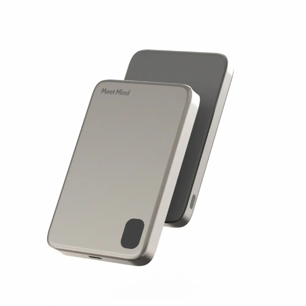 Meet Mind 5000mAh Mini Magsafe 三用磁吸快充行動電源-鋁合金款-原色鈦