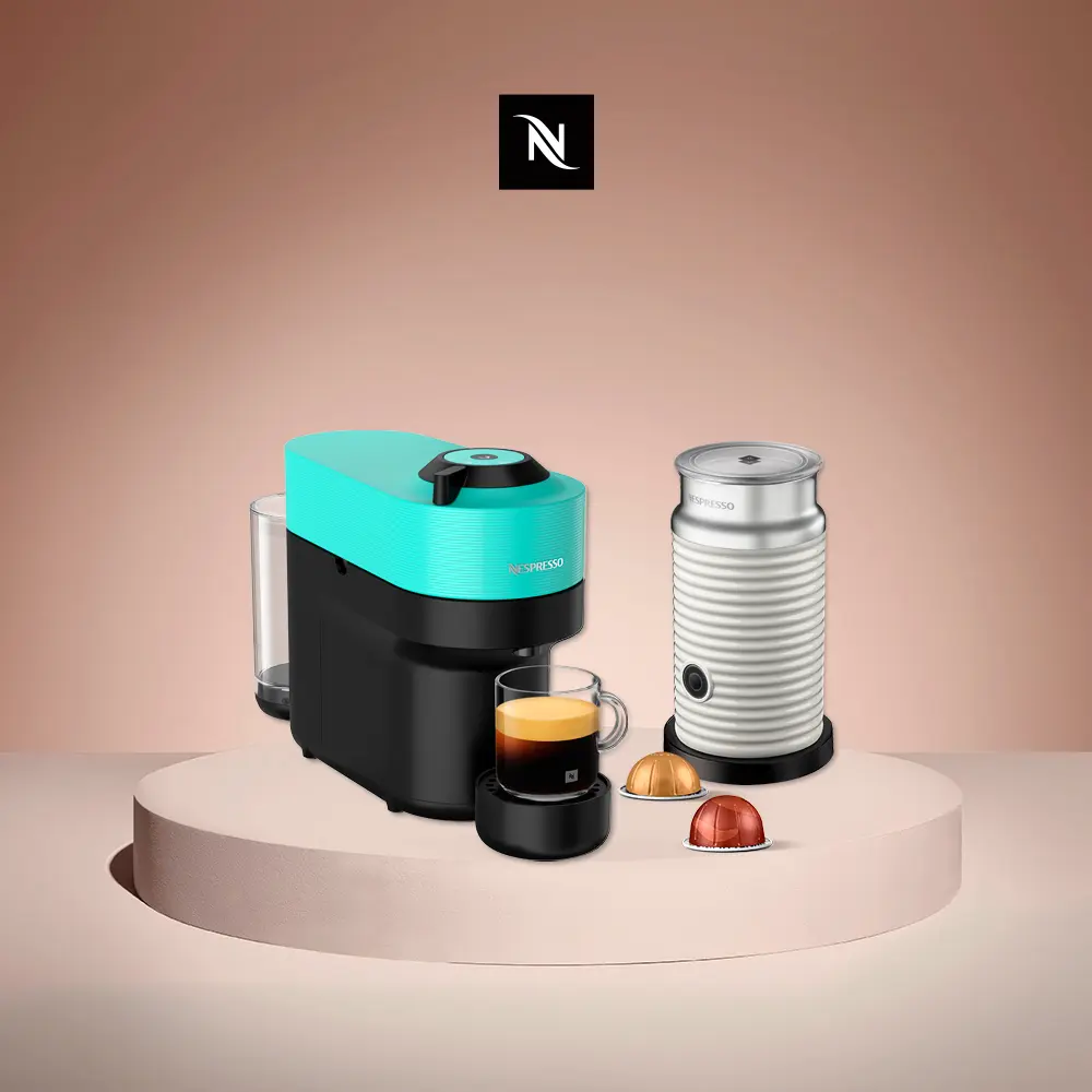 結帳再折⭐【Nespresso】創新美式 Vertuo 系列 POP 膠囊咖啡機 清新綠 白色奶泡機組合