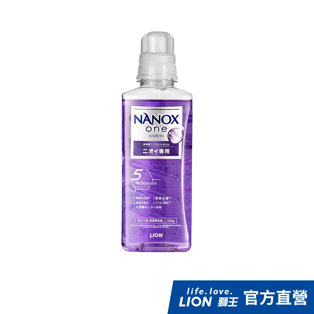 日本獅王LION 奈米樂超濃縮抗菌洗衣精 室內晾衣640gx2