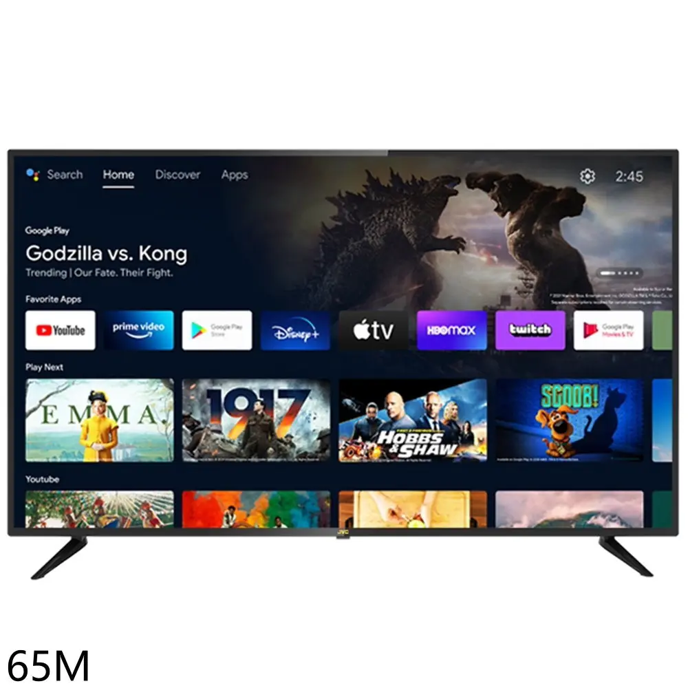 JVC【65M】65吋4K連網智慧顯示器(含標準安裝)(7-11商品卡1300元)