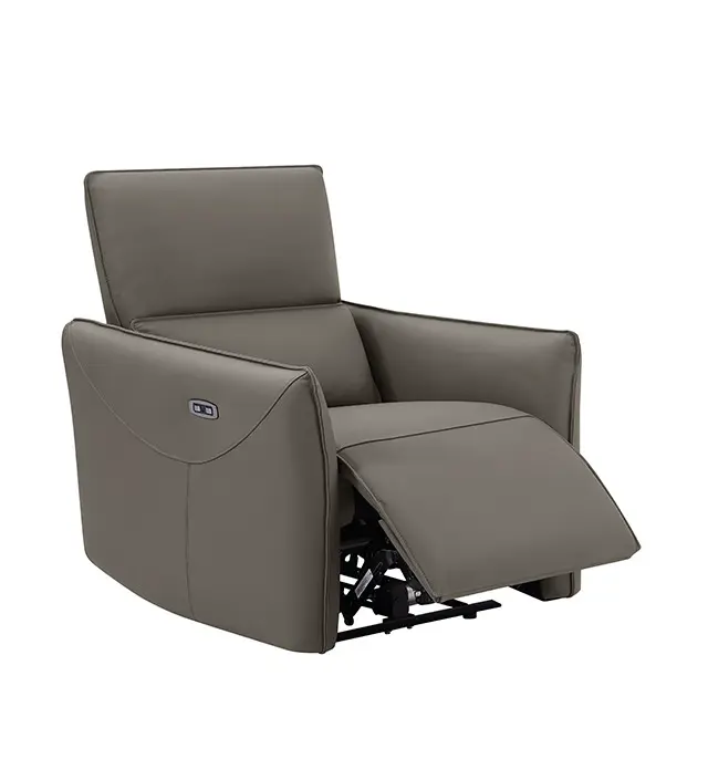 【輝葉良品】【巨石】全牛皮電動沙發單人座炭灰HYG-339-1F