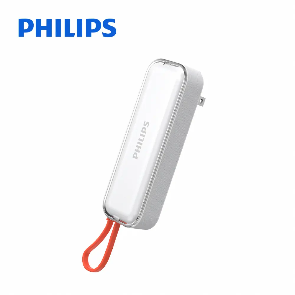 【PHILIPS 飛利浦】22.5W 自帶線+AC插頭 Type-C行動電源4900mAh (DLP5201C)-完美白