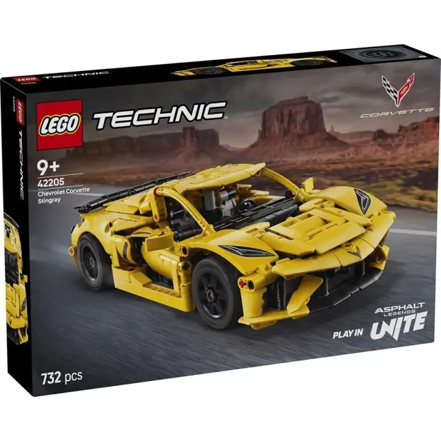 【LEGO 樂高】科技系列 42205 雪佛蘭科爾維特魟魚(積木 玩具 Chevrolet Corvette Stingray 跑車模型)