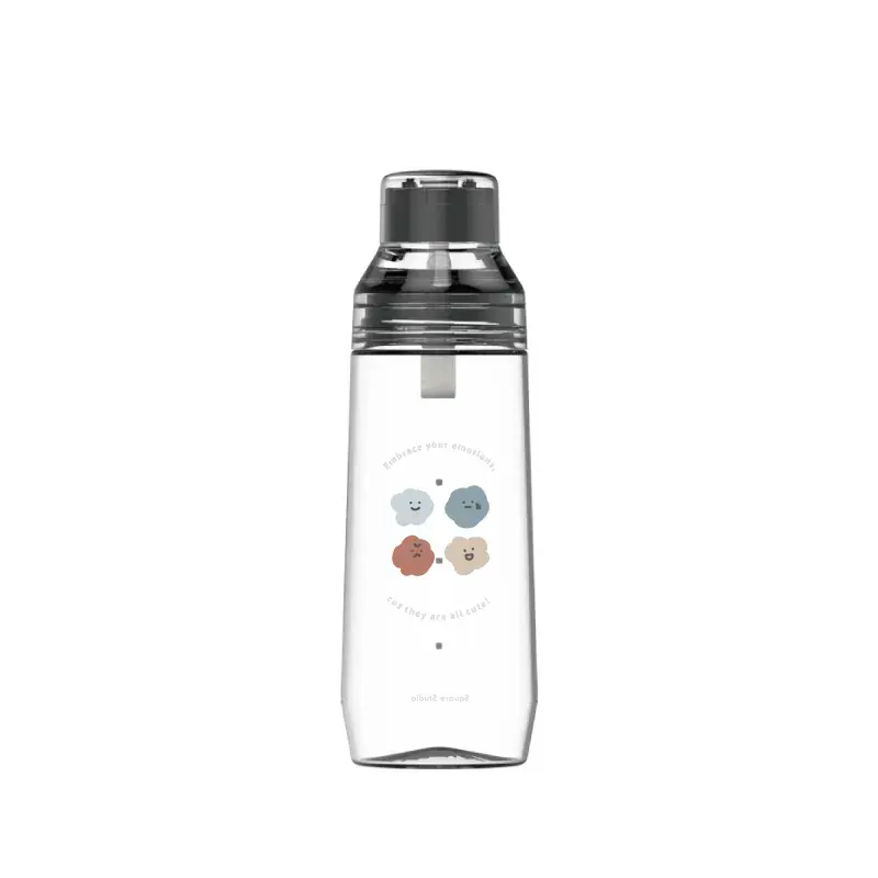 【WOKY 沃廚】《減塑環保》WOKY x 方坊 文創聯名-ECOZEN® 透明瓶600ml#疊疊樂出發(全透)-疊疊樂出發(全透)