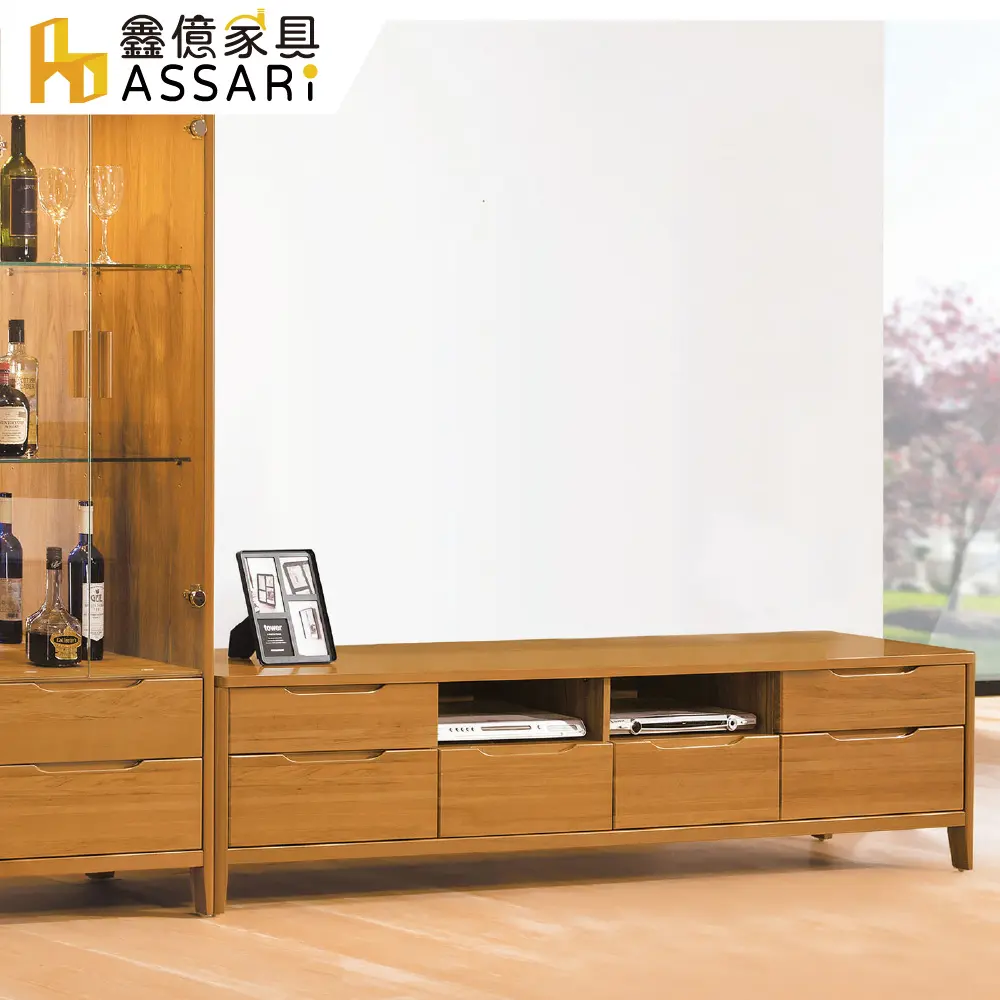 ASSARI-米堤柚木7尺電視櫃(寬212x深40x高49cm)