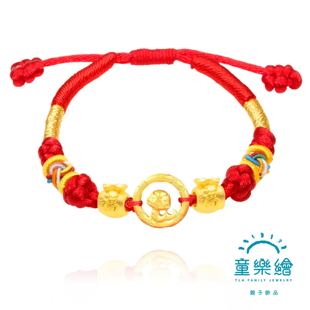 童樂繪金飾】金蛇福滿袋兒童紅編織手繩約重0.12錢±3厘(滿月禮彌月金飾黃金999)｜Global Online｜Global Mall  環球Online