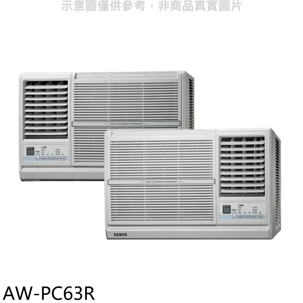 聲寶【AW-PC63R】定頻右吹窗型冷氣(含標準安裝)(7-11商品卡2500元)