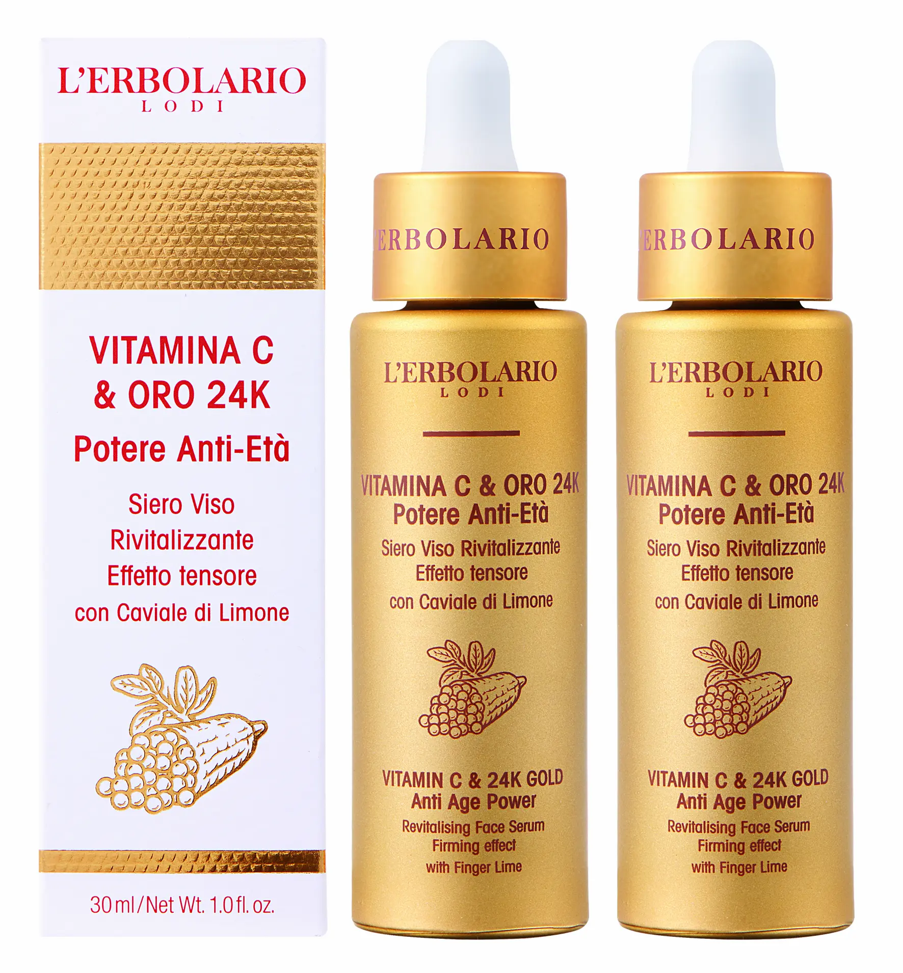【L'ERBOLARIO ‧ 蕾莉歐】減齡透亮 小金瓶(黃金逆齡緊實精華液30ml*2瓶) 限新北中和取貨