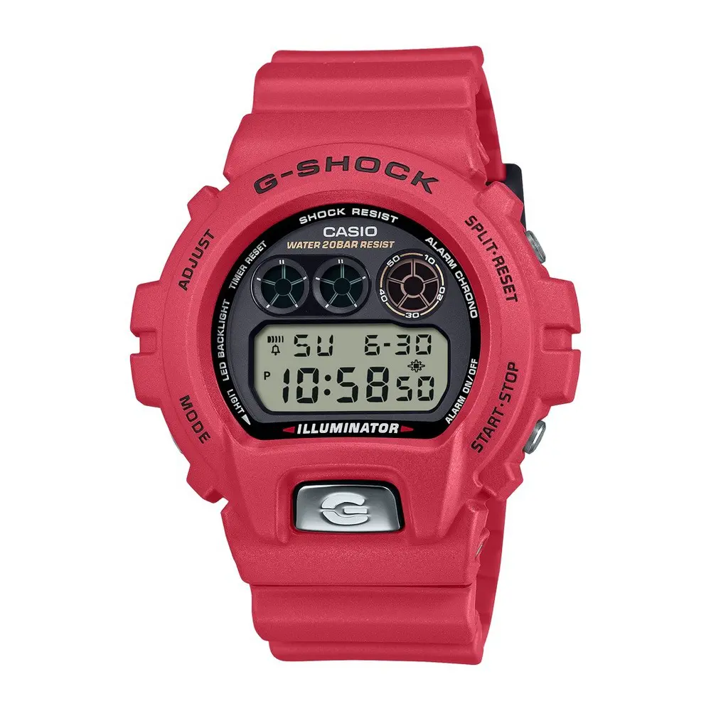 【CASIO】G-SHOCK 致敬經典 6900系列 30週年紀念 獨特三眼 自信紅 DW-6900TR-4 50mm