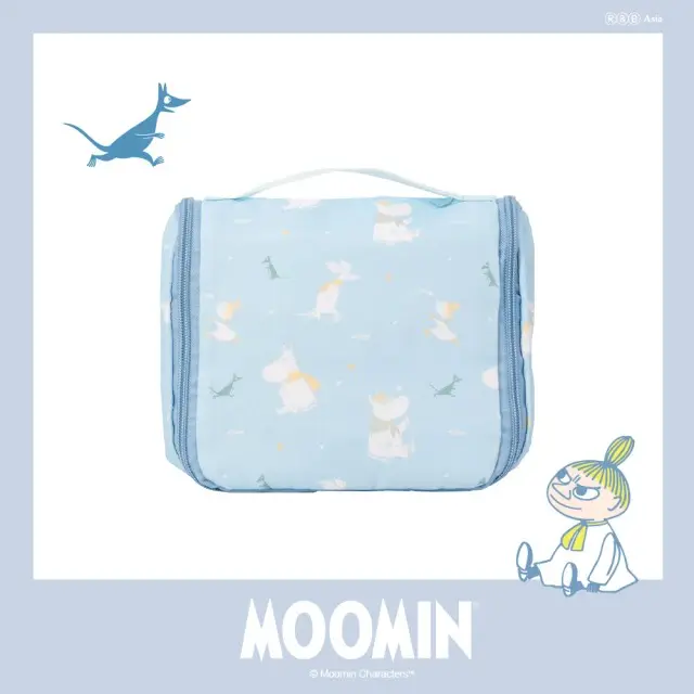 【TLCSTORE卡若特品牌館】Moomin嚕嚕米姆明可掛式旅行盥洗包/旅行化妝包/洗漱包/收納包(2色可選)#藍色-藍色