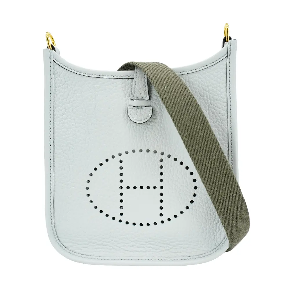 Hermes Mini Evelyne TC牛皮金釦斜揹包(CW聖杯藍)