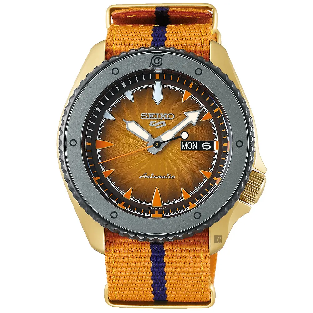 【SEIKO】5 Sports x 火影忍者 鳴人 聯名限量機械錶-42.5mm 4R36-10B0O(SRPF70K1) 限新北中和取貨