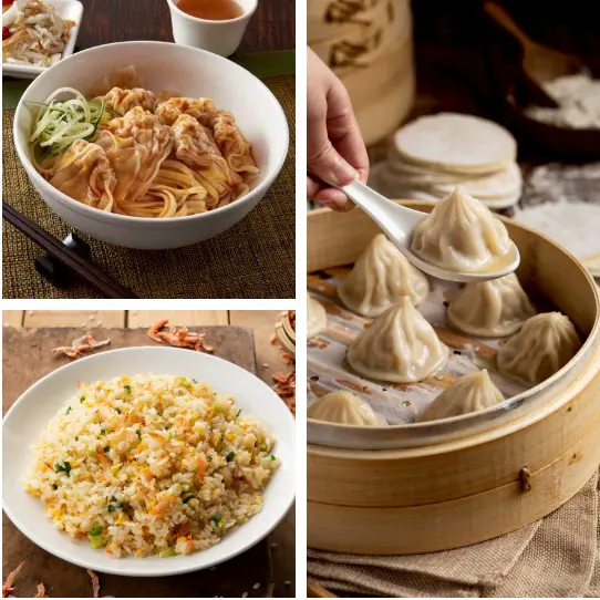 【朱記餡餅粥】3選1(鮮⾁⼩籠包 X1/櫻花蝦炒飯X1/鮮⾁餛飩炒⼿拌麵X1) (贈)