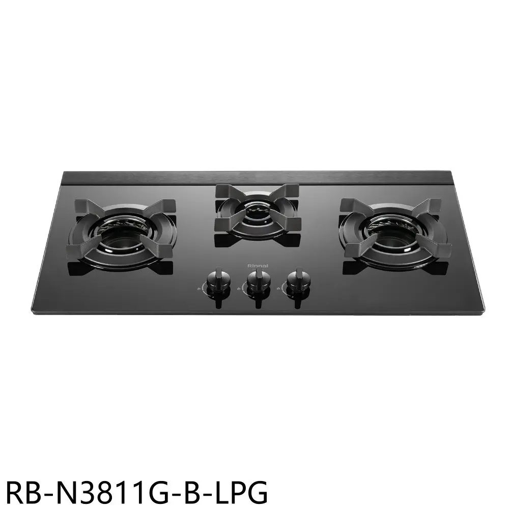 林內【RB-N3811G-B-LPG】三口爐內焰檯面爐LED旋鈕瓦斯爐桶裝瓦斯(全省安裝)