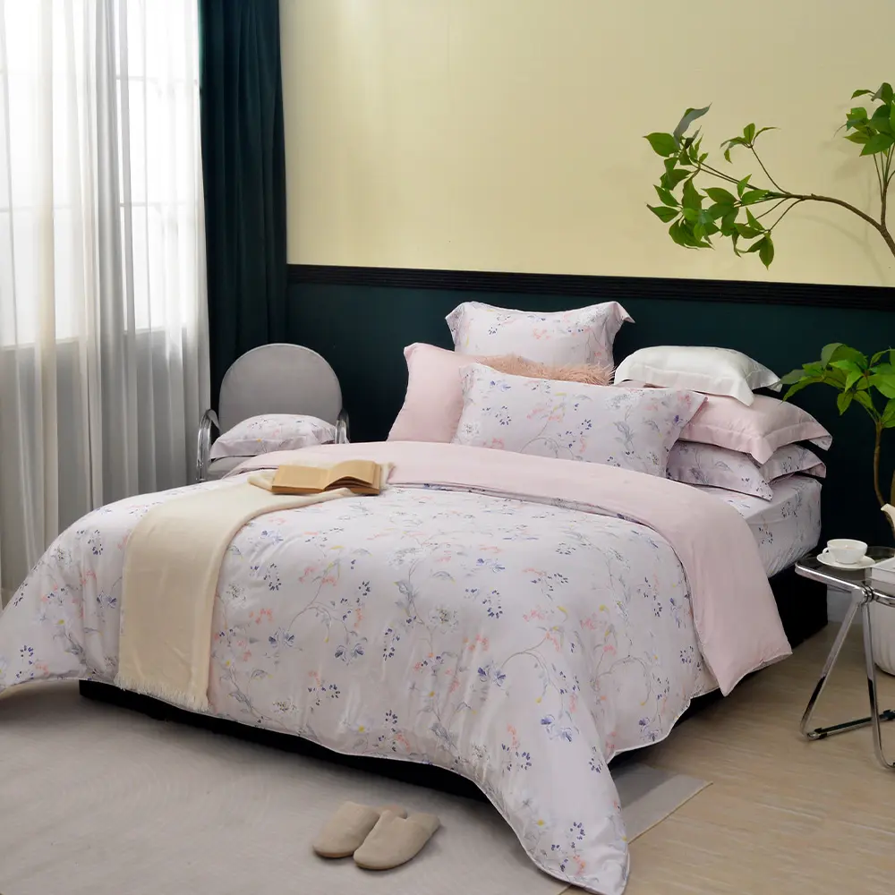 【La Belle】《陌上花序》雙人天絲防蹣抗菌吸濕排汗兩用被床包組-BAL24700LD