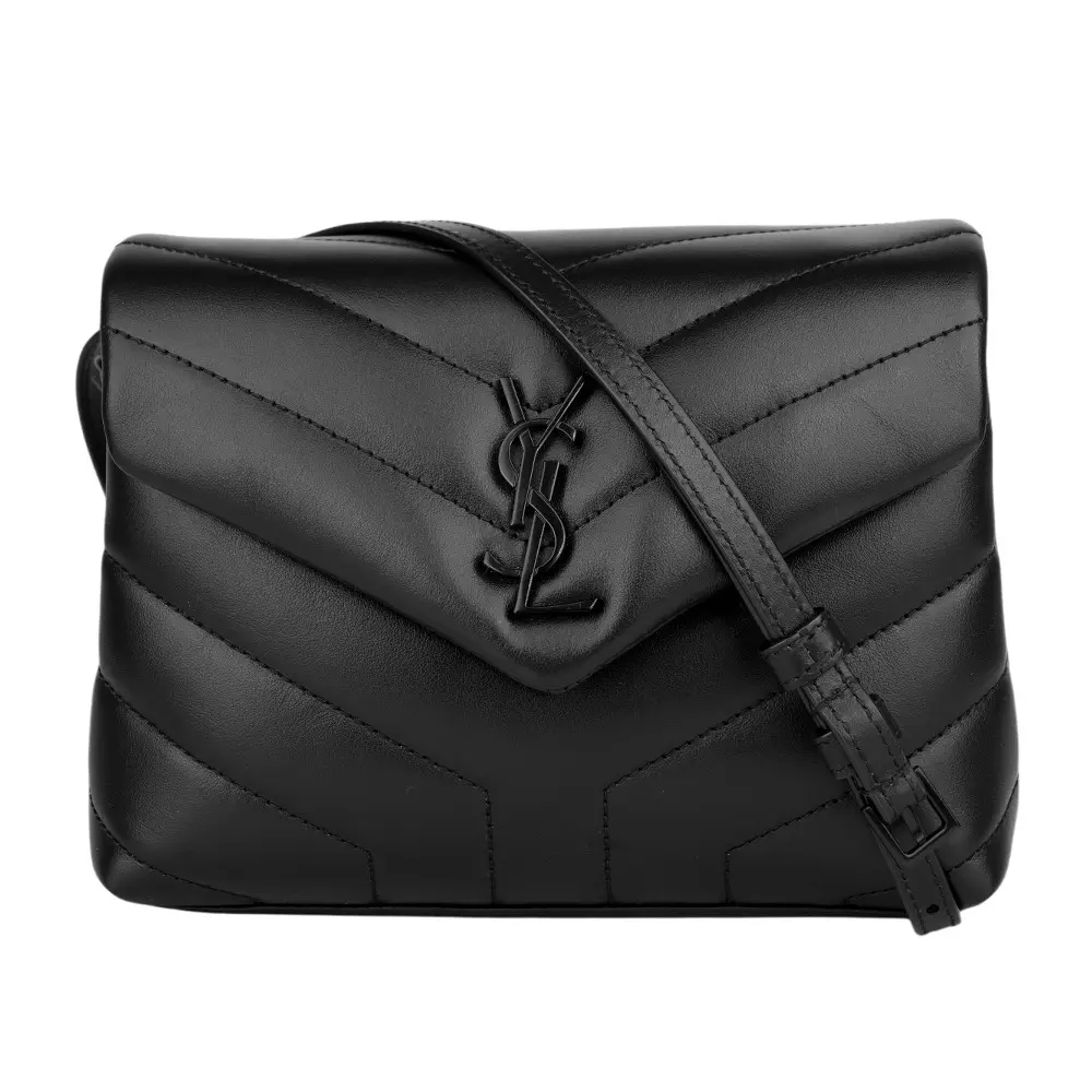 【YSL/Saint Laurent Paris】Monogram Lou Lou V紋小牛皮斜揹包(MINI)