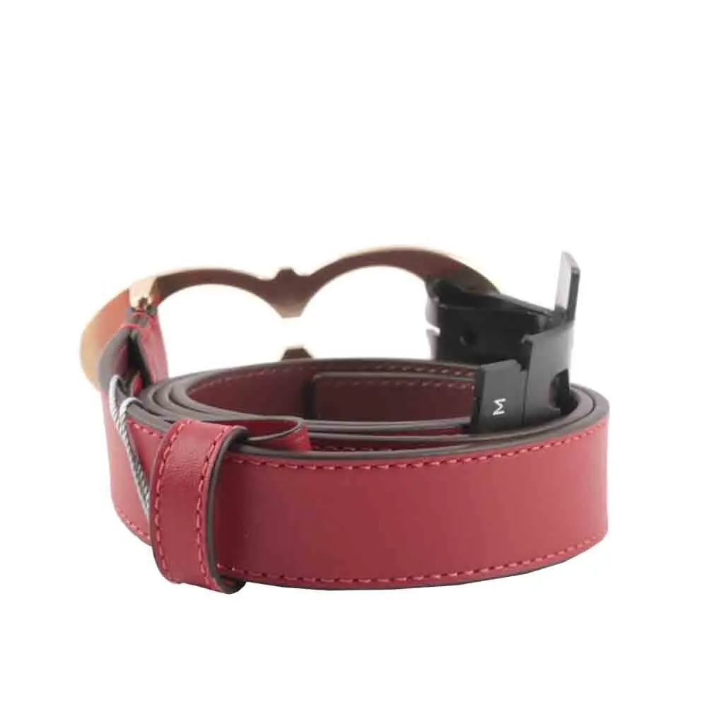 【COACH】金色CC Logo 精緻牛皮寬2.5cm皮帶 S#M-M