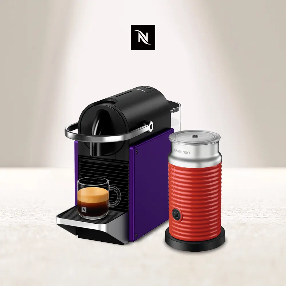 結帳再折⭐【Nespresso】膠囊咖啡機 Pixie 紫愛你限量色 紅色奶泡機組合
