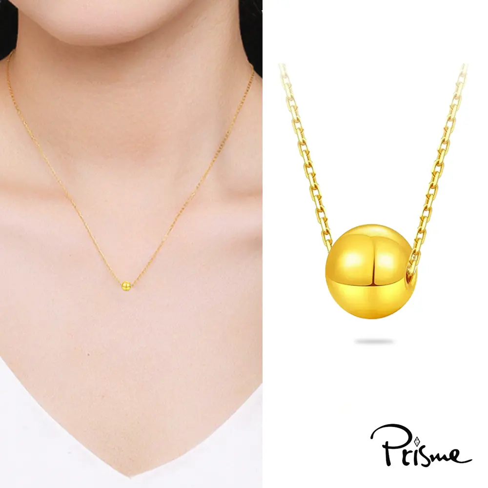 Prisme Gold】黃金項鍊5mm圓珠金珠鍊墜項鍊(金重：約0.05錢±0.02) - FindPrice 價格網