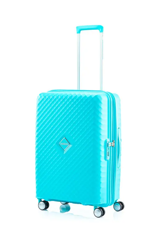 【American Tourister】SQUASEM 24吋 可擴充行李箱 水藍 QJ2*11002