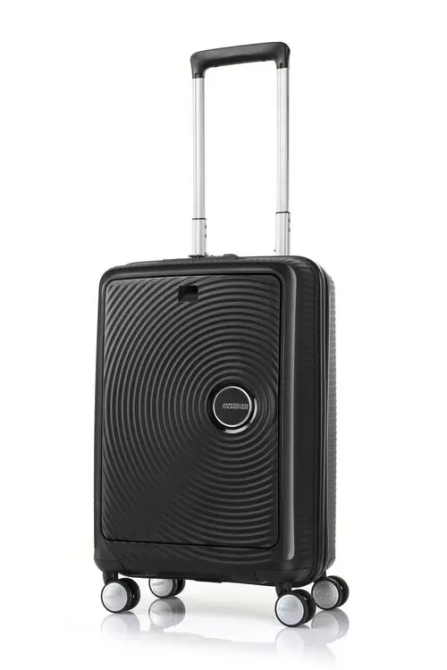【American Tourister】CURIO 20吋 前開式行李箱 黑 AO8*09022