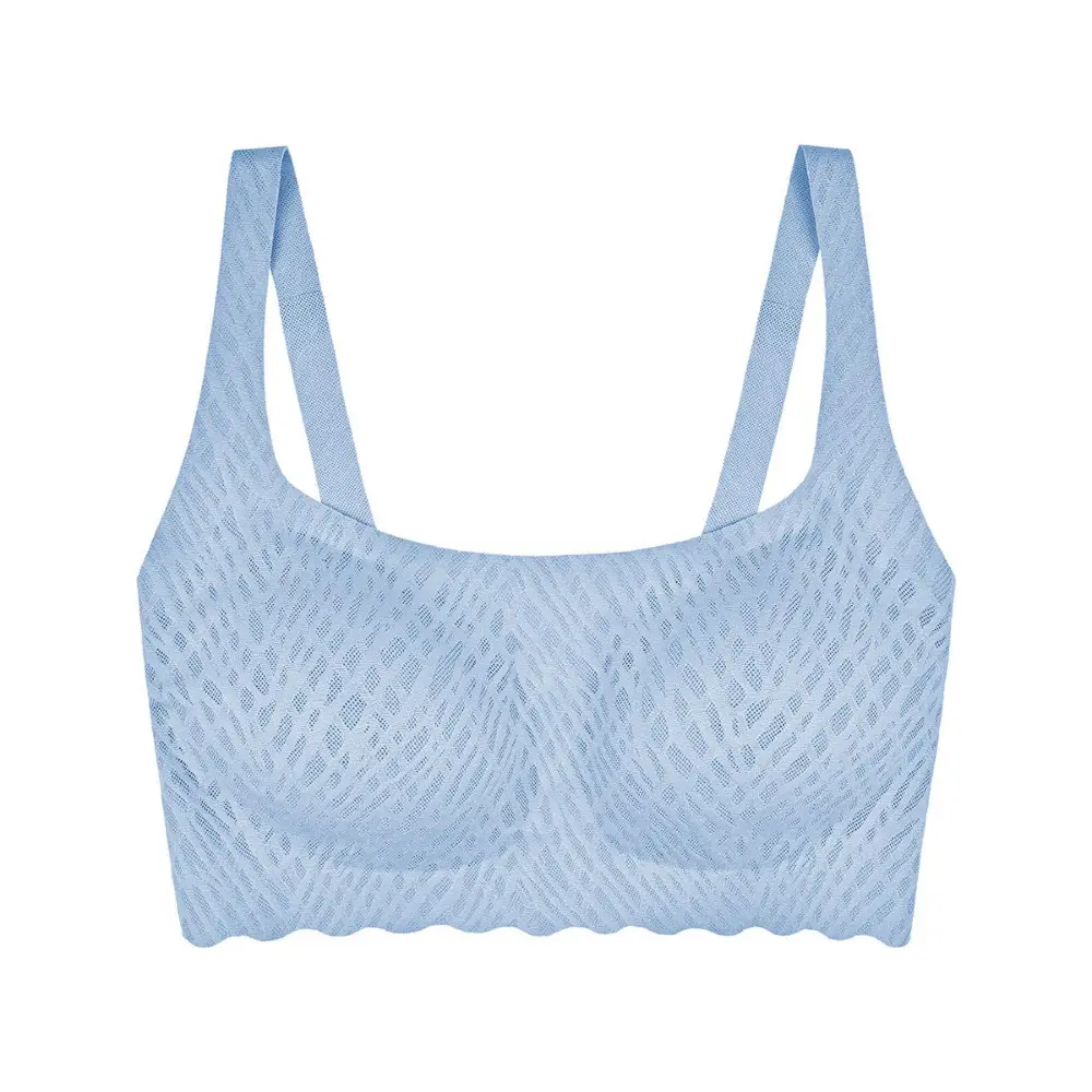 【黛安芬】sloggi ZERO FEEL BLISS 零感蕾絲雅緻系列 U領背心式內衣｜88R399 PP灰藍#EL-EL