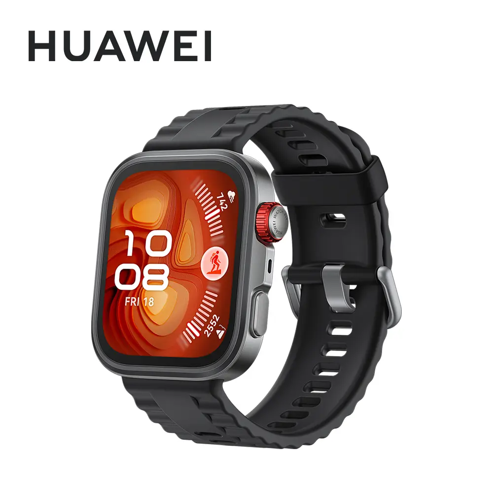 【HUAWEI 華為】Watch Fit 4 Pro 智慧手錶 氟橡膠錶帶款#韻律黑-韻律黑