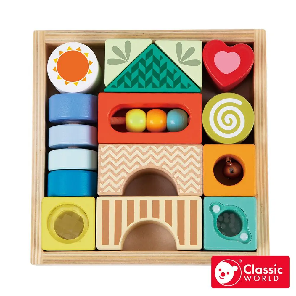 【德國Classic World客來喜經典木玩】幼兒趣味探索積木