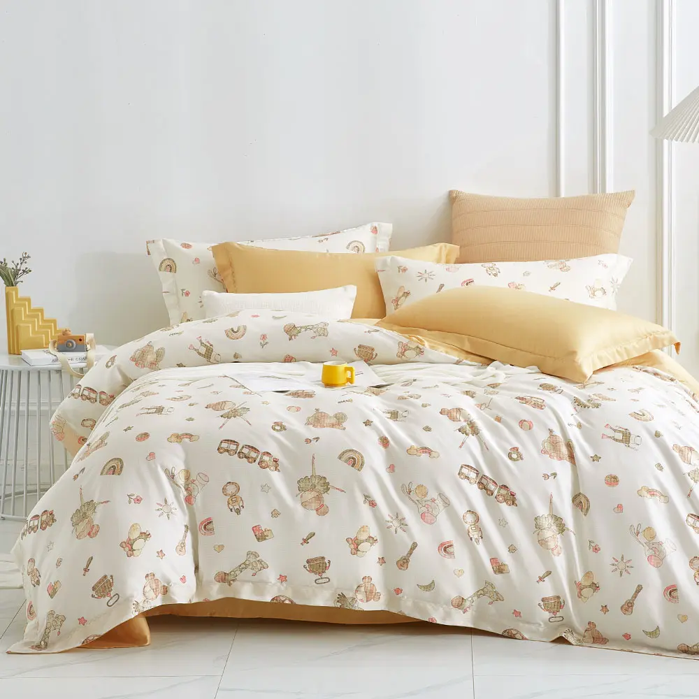 【DUYAN 竹漾】60支 100%萊賽爾天絲 床包被套組-假日慶典 單人/雙人/加大 臺灣製#雙人加大床包三件組-雙人加大床包三件組