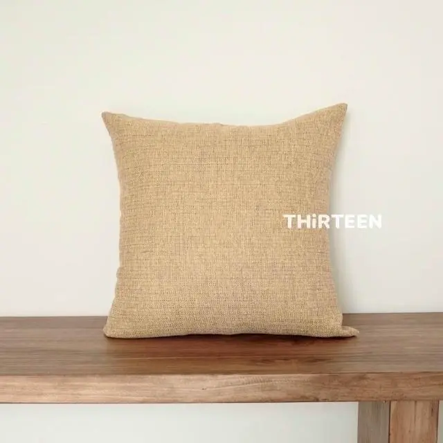 【THiRTEEN 拾參家居】留白生活仿麻抱枕 沙發靠枕#曦光黃 不含枕心-曦光黃,不含枕心
