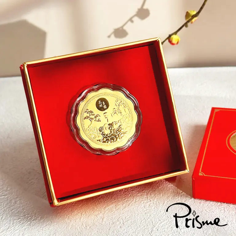 Prisme Gold】中秋花好月圓金月餅禮盒純金9999 (金重：約0.05錢±0.02