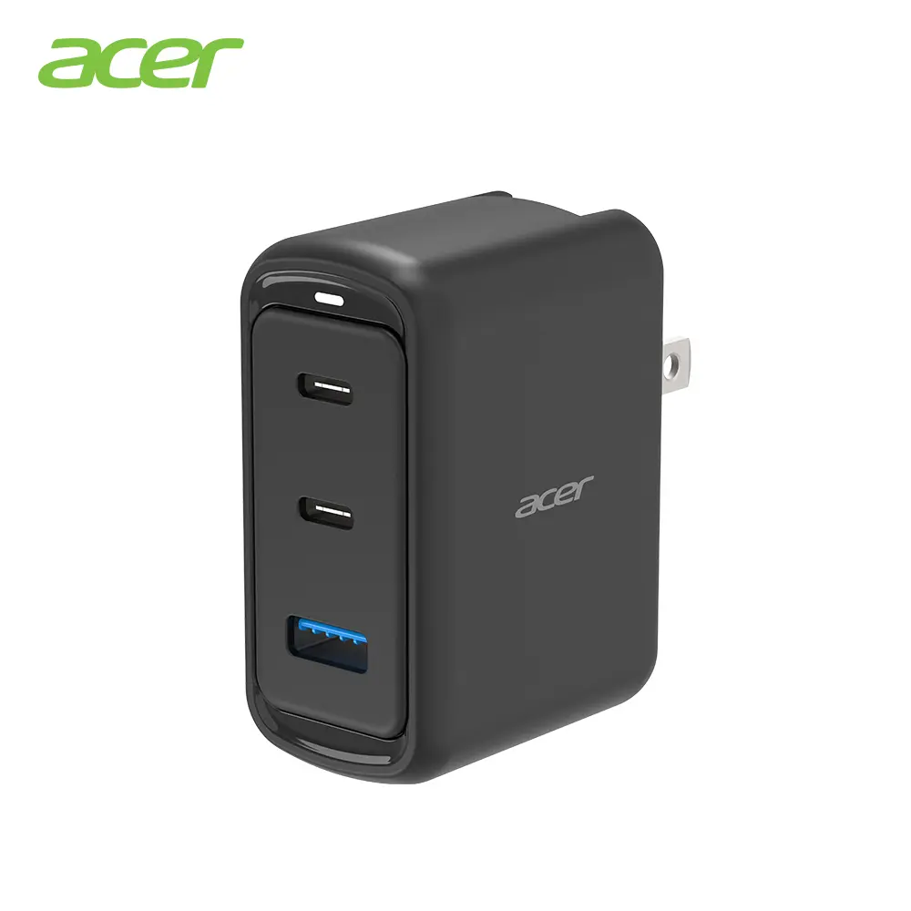 【Acer】70W GaN氮化鎵 2C1A 三孔快充充電器/旅充(COT-825)-黑色