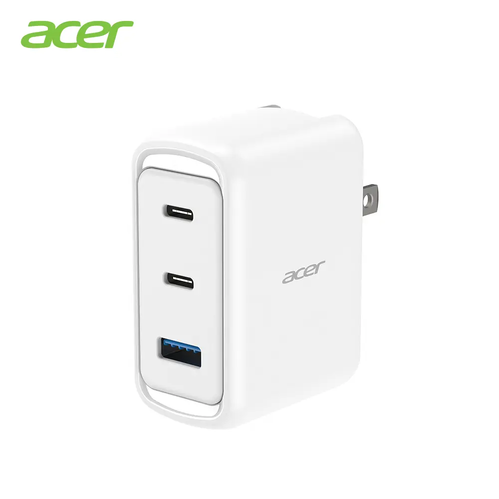 【Acer】70W GaN氮化鎵 2C1A 三孔快充充電器/旅充(COT-825)-白色